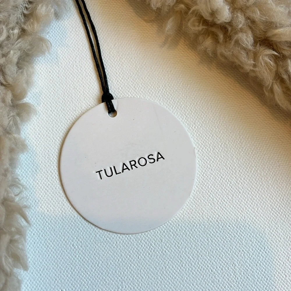 Tularosa Teddy Open Cardigan Sweater Jacket- NWT- Tan Cream- Size Medium - Picture 9 of 9